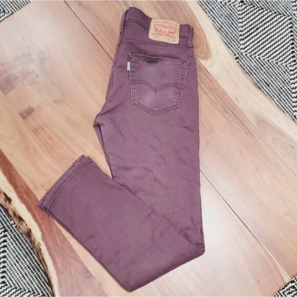 Mens Limited Edition Levi's Brushed Burgundy 511 Slim Straight Fit Stret… - Picture 1 of 14